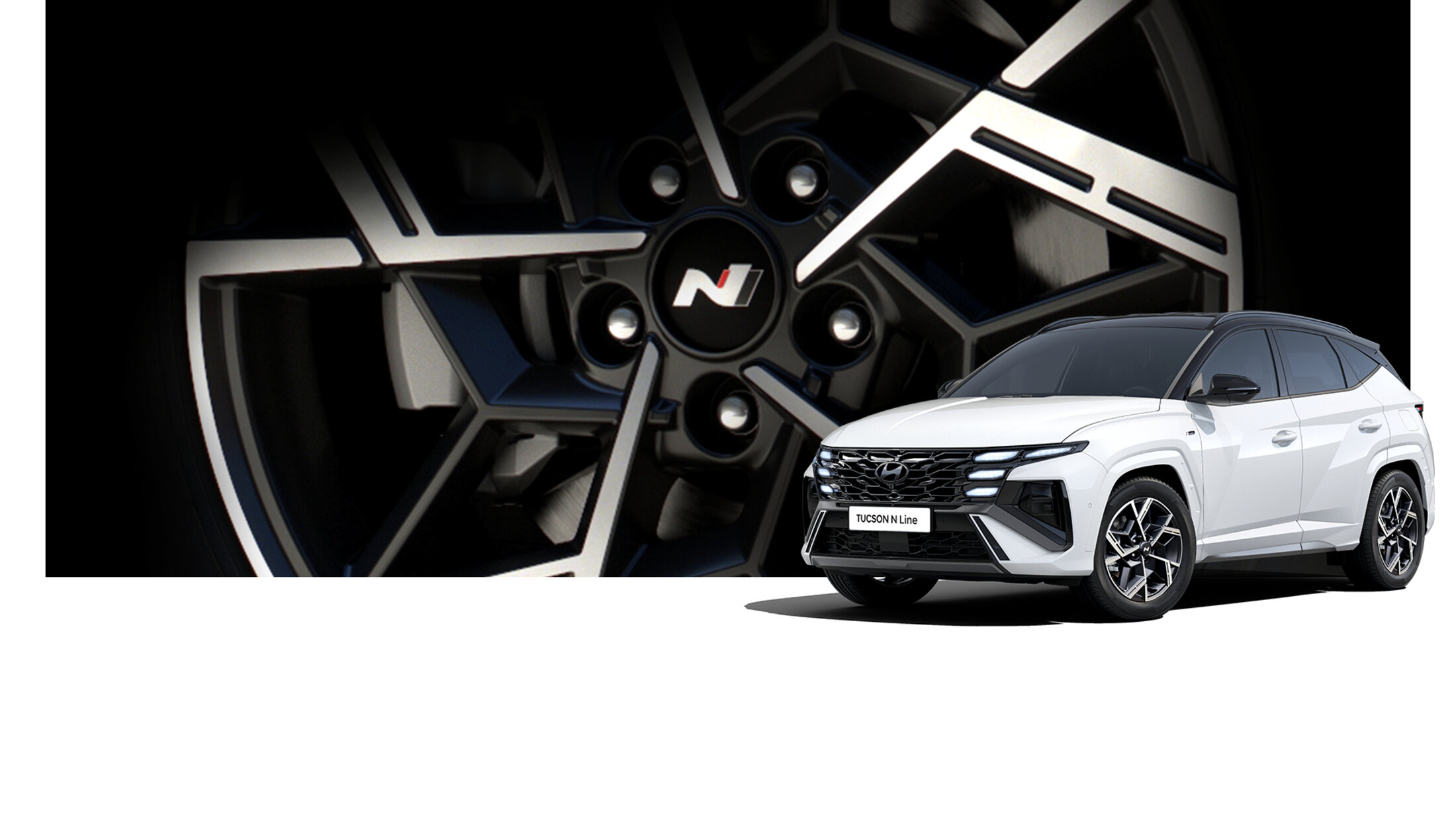 Hyundai Tucson, große Felge im Hintergrund